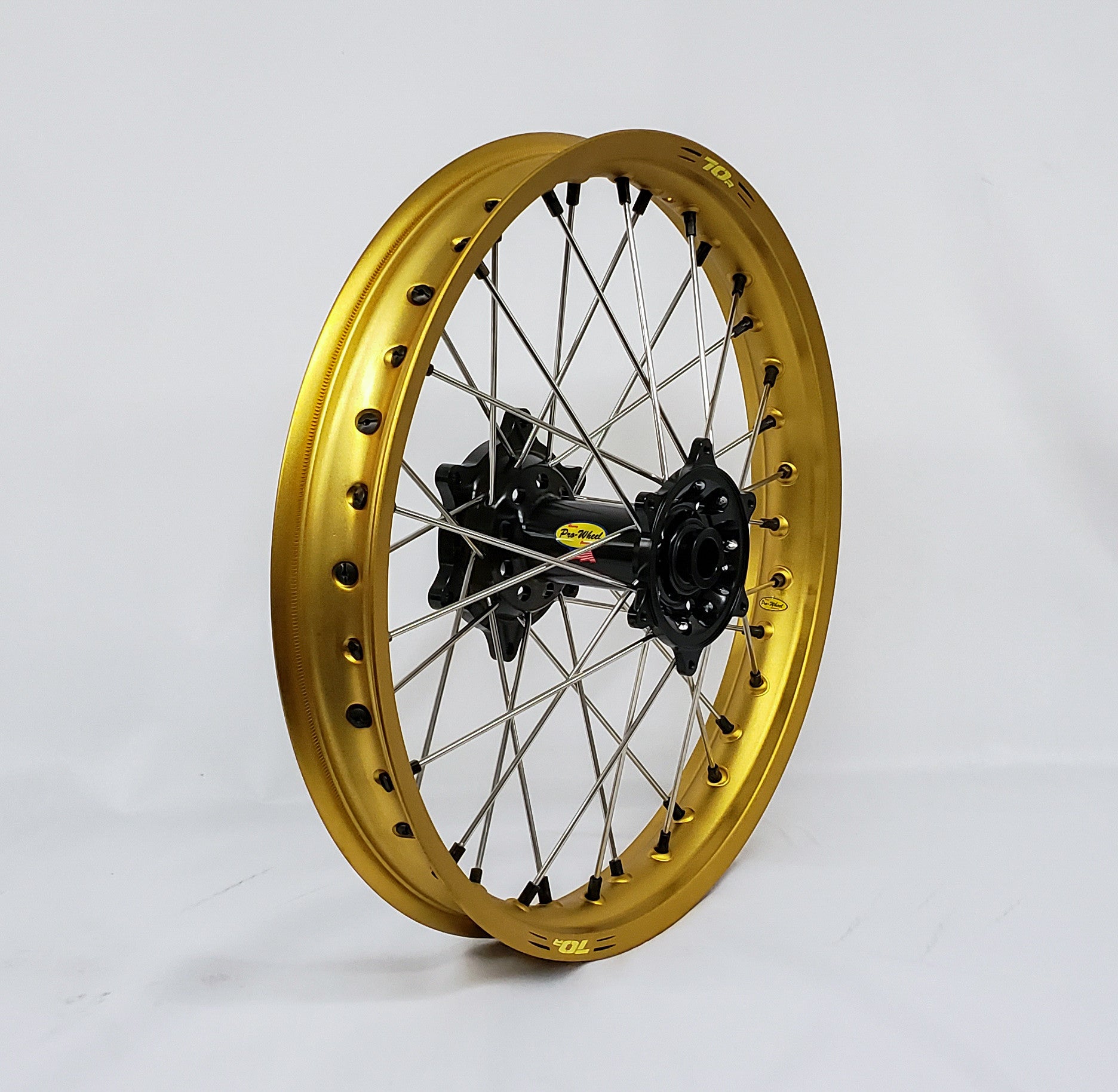 PRO-WHEEL, PRO-RAD RAD HINTEN 1.85X19 BLAU NABE SIL FELGE/GOLD SPEICHE/BLK NIPPEL 24-2103142